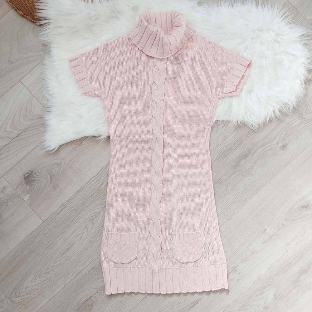 Old Navy Cotton Pink Knitted Sweater Dress